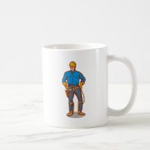 power lineman electrician worker coffee mugs