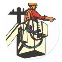 Power Lineman Electrician Worker Stickers