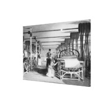 Power Loom Weaving, engraved by J. Tingle, 1835 Canvas Print