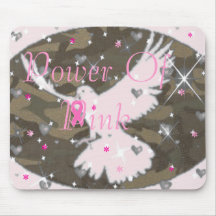 Power of Pink Ribbon Dove Camoflauge Mousepad