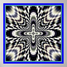 Power Radiating Beaming Cross Poster