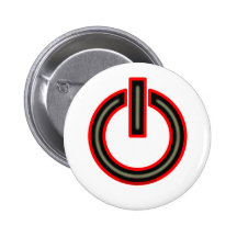 Power Symbol Pinback Buttons
