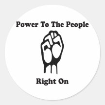 Power To The People Round Sticker