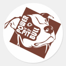 Power to the Pit Bull Round Stickers