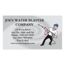 Power Washing Pressure Water Blaster Worker Business Card Templates