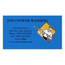 Power Washing Pressure Water Blaster Worker Business Card Template