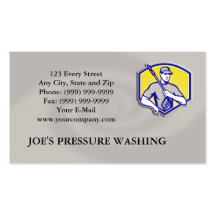 Power Washing Pressure Water Blaster Worker Business Card