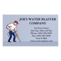 Power Washing Pressure Water Blaster Worker Business Card
