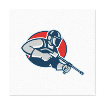 Power Washing Pressure Water Blaster Worker Canvas Prints