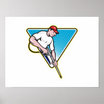 Power Washing Pressure Water Blaster Worker Posters