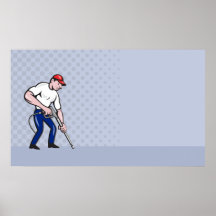 Power Washing Pressure Water Blaster Worker Posters