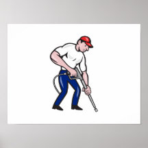 Power Washing Pressure Water Blaster Worker Print