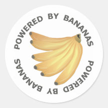 Powered By Bananas Round Stickers