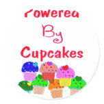 Powered by Cupcakes--Adorable Cupcake lover gifts stickers