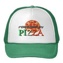 Powered By Pizza Funny Quote Mesh Hats