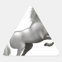 Powerful Unicorn illustration Triangle Stickers
