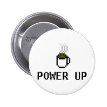 powerup pinback button