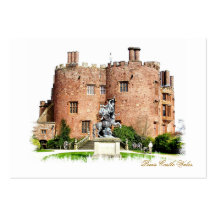 POWYS CASTLE WALES UK BUSINESS CARD TEMPLATE
