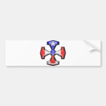 PR Flag Iron Cross Bumper Sticker