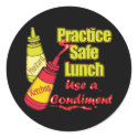Practice Safe Lunch stickers