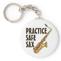 Practice Safe Sax - Tenor Keychains
