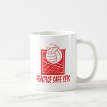 Practice Safe Sets Volleyball Gift Mugs