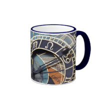 prague astronomical clock ceramic mug