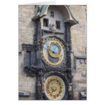 Prague Astronomical Clock In The Old Town Square Cards