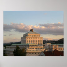 Prague building in afternoon sunset posters