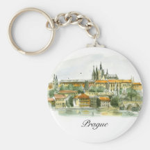 Prague Castle basic button key chain