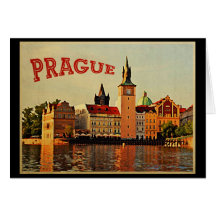 Prague Vintage Travel Greeting Cards