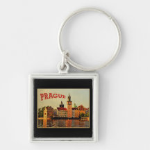 Prague Vintage Travel Key Chain