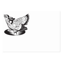 Prairie Chicken Hen Retro Business Card Template