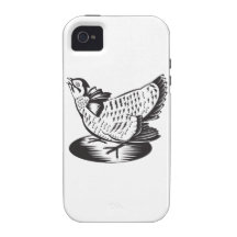 Prairie Chicken Hen Retro iPhone 4 Cover