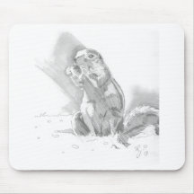 prairie dog pencil drawing mouse pads