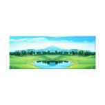 Prairie river landscape 30  Stretched Canvas Print