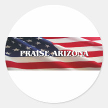 PRAISE ARIZONA FLAG ROUND STICKERS