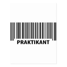 praktikant barcode label postcard