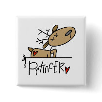 Prancer Reindeer Christmas T-shirts and Gifts Pinback Button