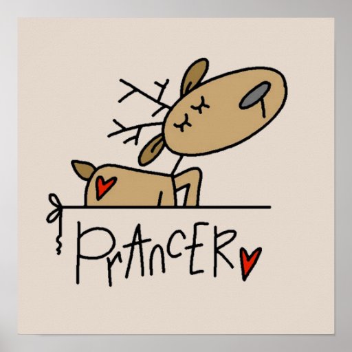 Prancer Reindeer Christmas T-shirts and Gifts Poster