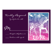 Prancing Carousel Horse Wedding RSVP Cards
