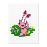 Prancing pink Aisha through flowers postcards