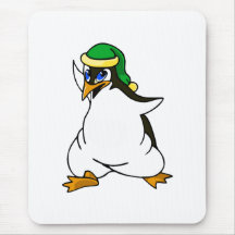 Prankster Penguin Mouse Pads