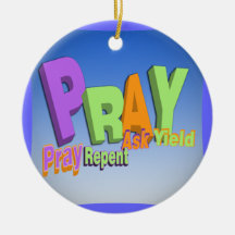 PRAY ACRONYM CHRISTIAN ORNAMENT COLORFUL