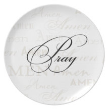 Pray Christian Quote by Enchanting Quotes Party Plate