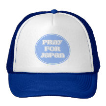 "Pray for Japan" Blue Logo Trucker Hats