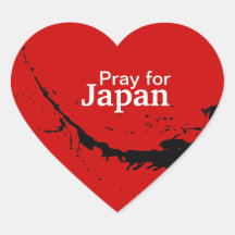 Pray for Japan Heart Stickers