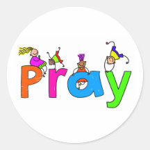 Pray Round Sticker