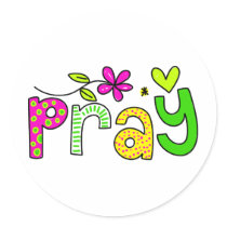 Pray Round Stickers