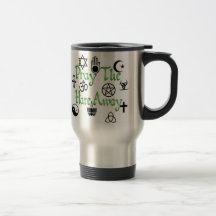 Pray The Hate Away travel mug green